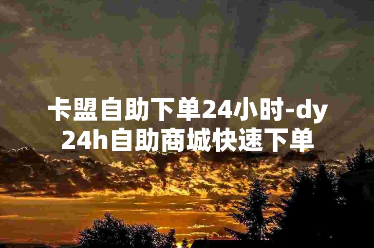 卡盟自助下单24小时-dy24h自助商城快速下单