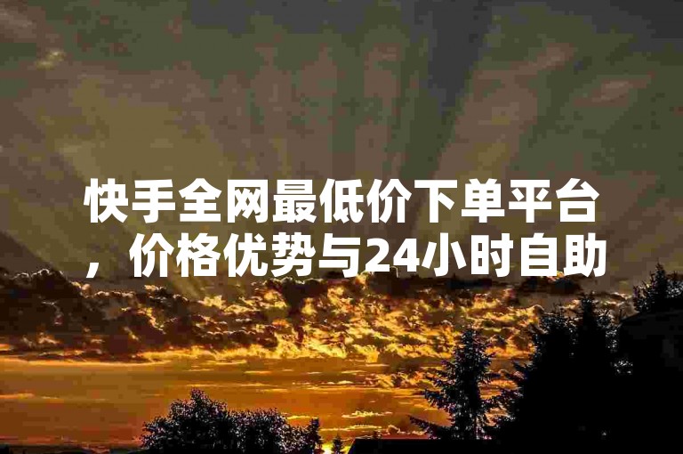 快手全网最低价下单平台，价格优势与24小时自助服务热血重燃！2024必学！