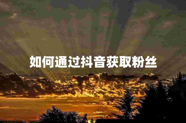如何通过抖音获取粉丝