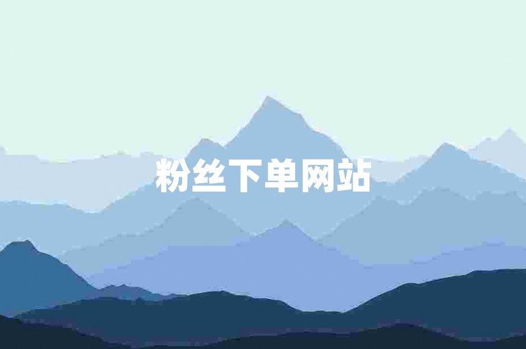粉丝下单网站