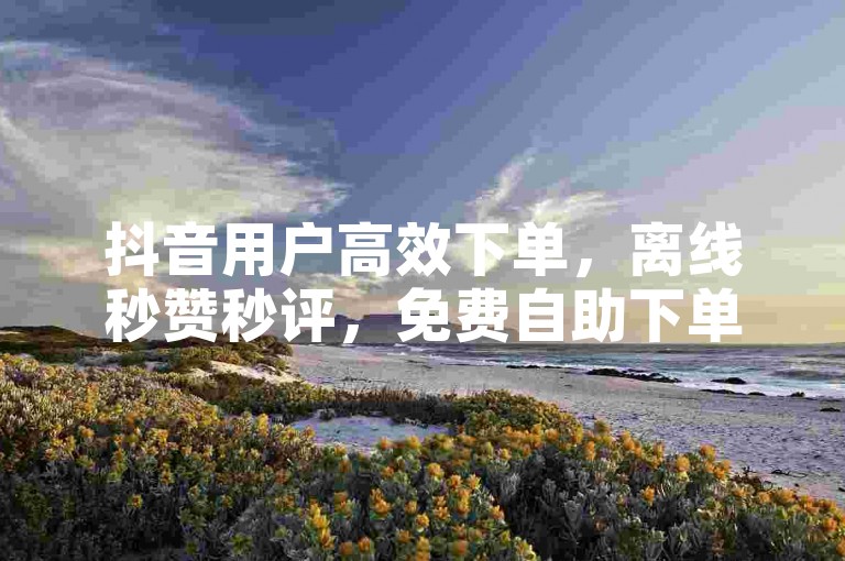 抖音用户高效下单，离线秒赞秒评，免费自助下单平台，助力抖音用户高效购物。