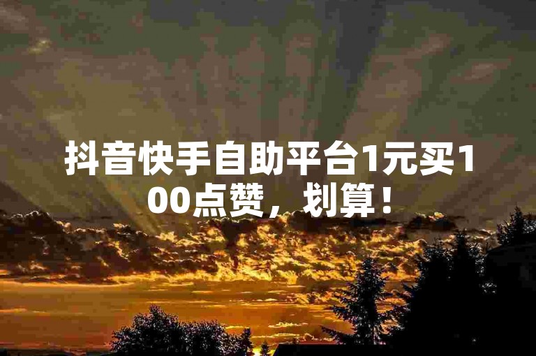 抖音快手自助平台1元买100点赞，划算！