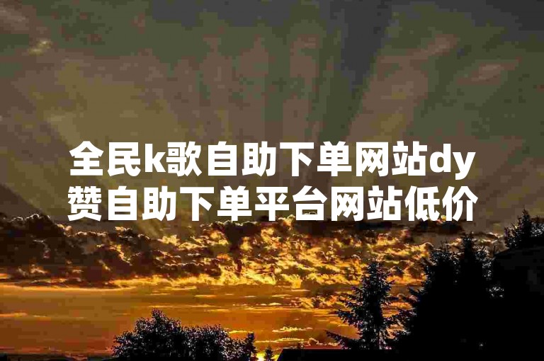 全民k歌自助下单网站dy赞自助下单平台网站低价