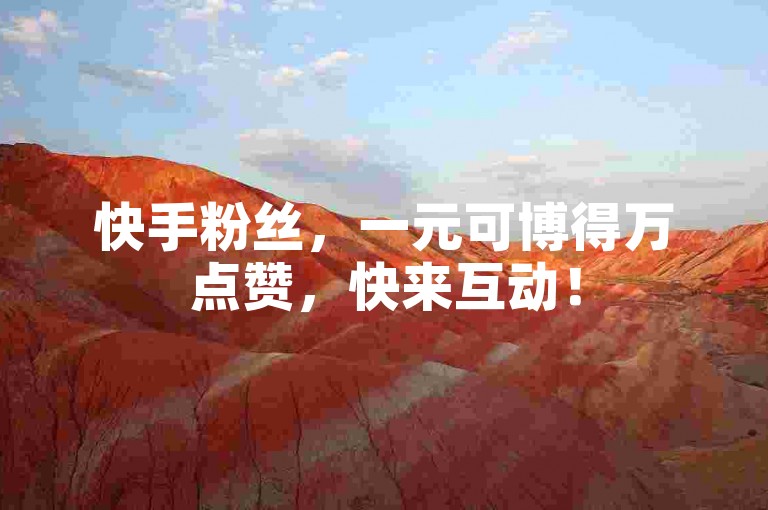 快手粉丝，一元可博得万点赞，快来互动！