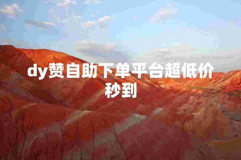 dy赞自助下单平台超低价秒到