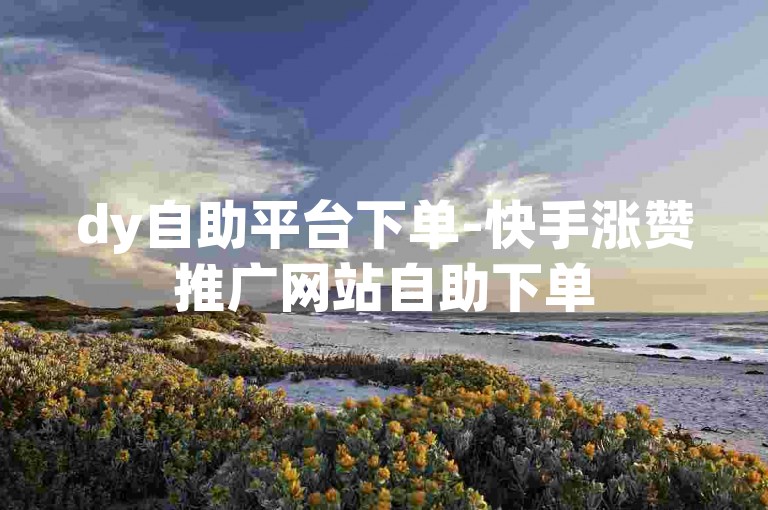 dy自助平台下单-快手涨赞推广网站自助下单