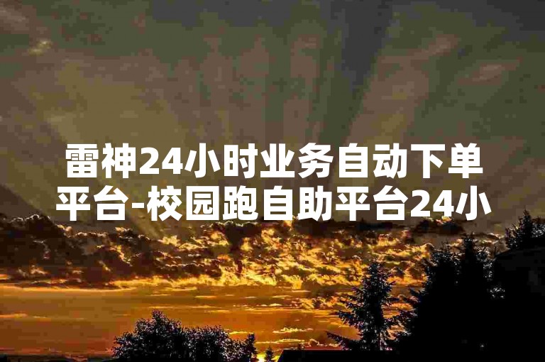 雷神24小时业务自动下单平台-校园跑自助平台24小时在线助您，轻松扩展卡盟业务！