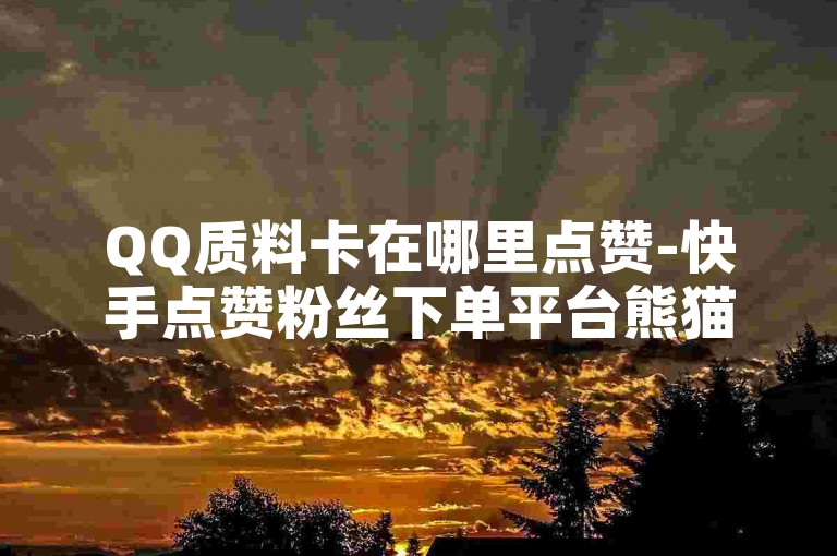 QQ质料卡在哪里点赞-快手点赞粉丝下单平台熊猫