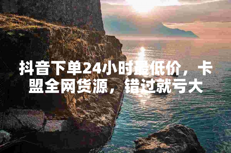 抖音下单24小时最低价，卡盟全网货源，错过就亏大了！