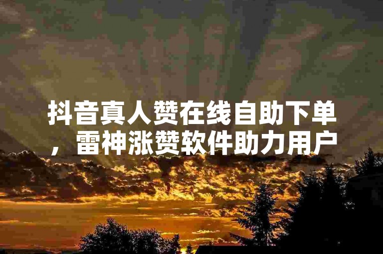 抖音真人赞在线自助下单，雷神涨赞软件助力用户增长