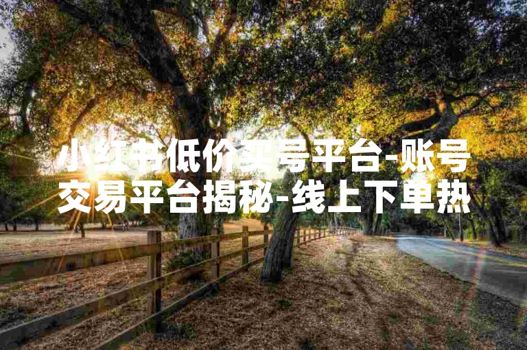 小红书低价买号平台-账号交易平台揭秘-线上下单热血重燃！