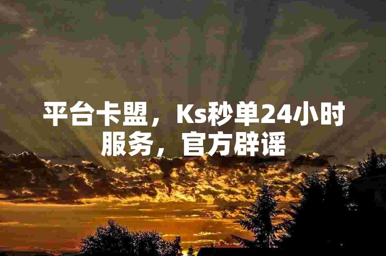 平台卡盟，Ks秒单24小时服务，官方辟谣