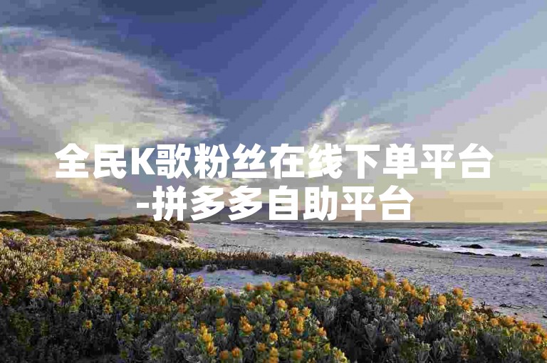 全民K歌粉丝在线下单平台-拼多多自助平台