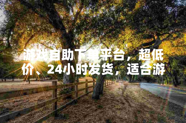游戏自助下单平台，超低价、24小时发货，适合游戏用户