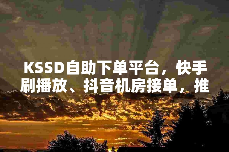 KSSD自助下单平台，快手刷播放、抖音机房接单，推荐给所有用户！