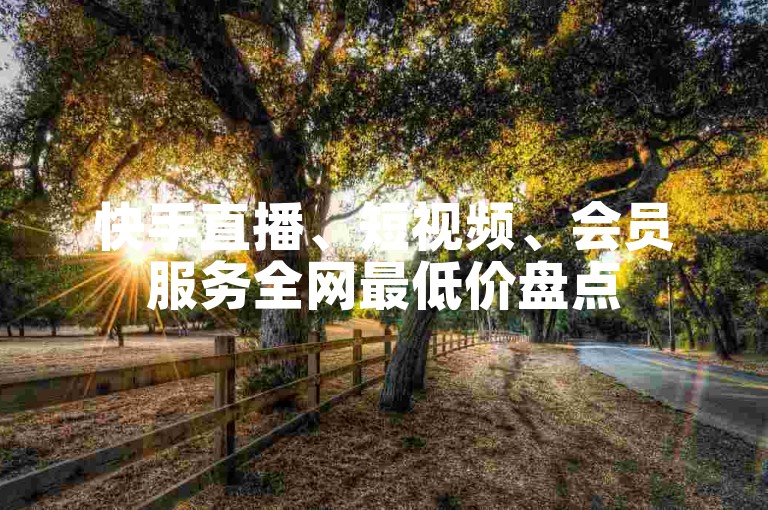 快手直播、短视频、会员服务全网最低价盘点