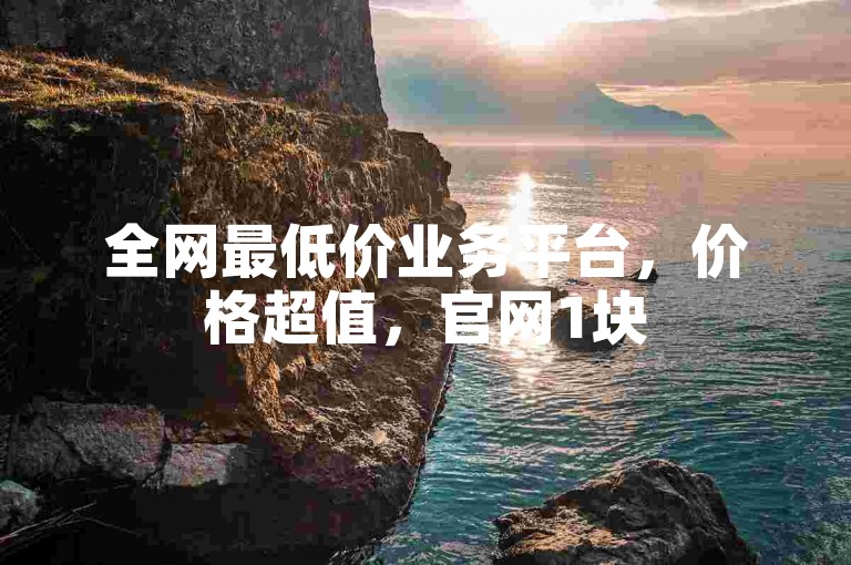 全网最低价业务平台，价格超值，官网1块