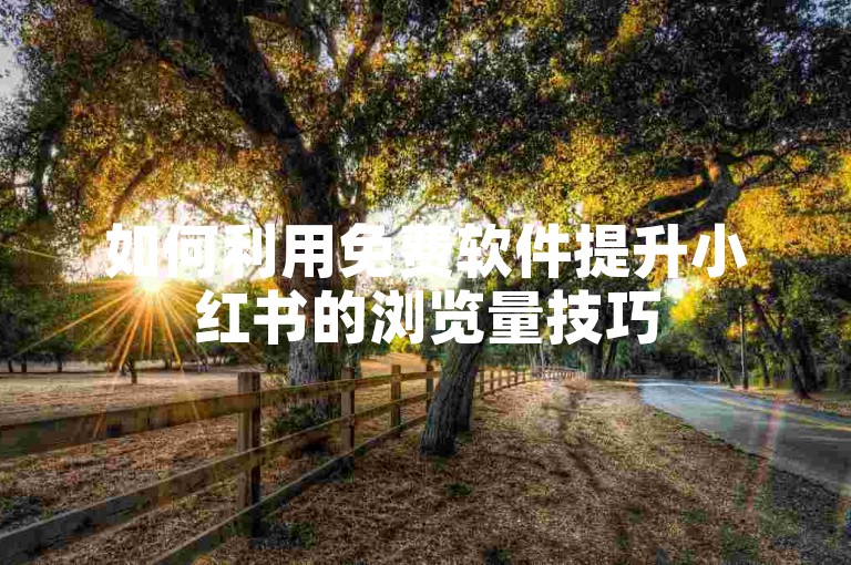 如何利用免费软件提升小红书的浏览量技巧