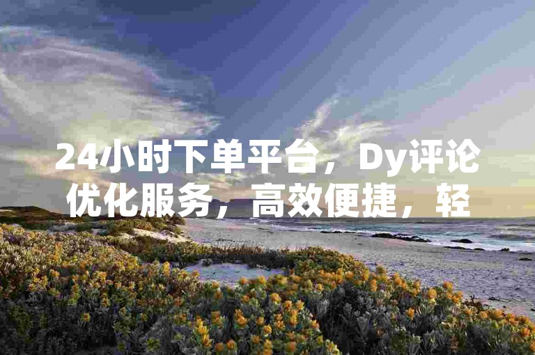 24小时下单平台，Dy评论优化服务，高效便捷，轻松满足需求。