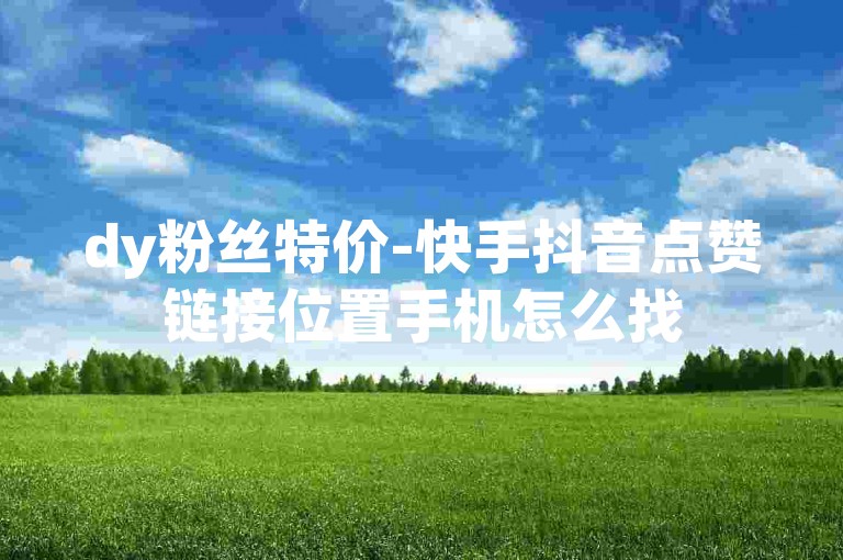 dy粉丝特价-快手抖音点赞链接位置手机怎么找
