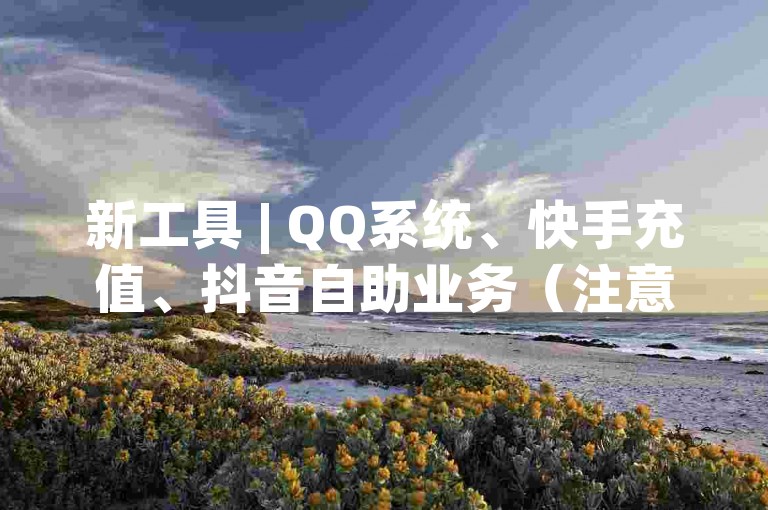 新工具 | QQ系统、快手充值、抖音自助业务（注意事项）