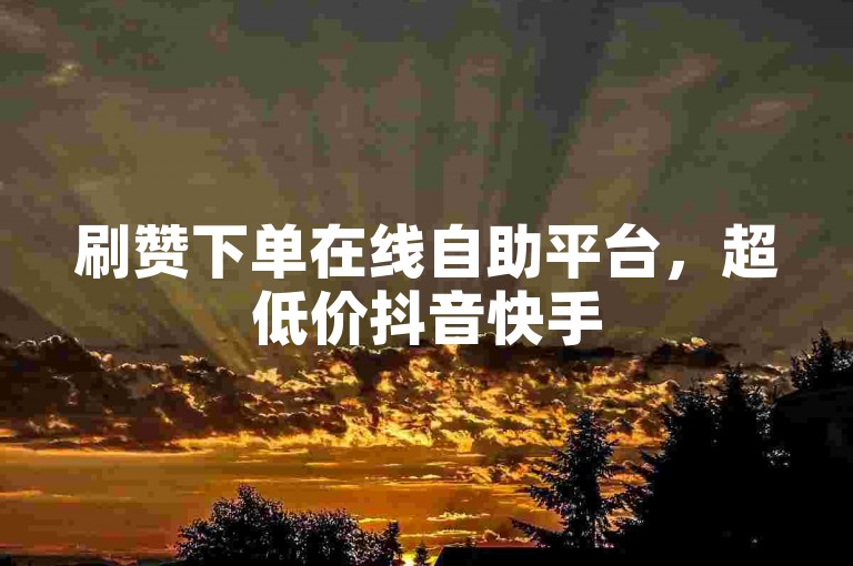 刷赞下单在线自助平台，超低价抖音快手