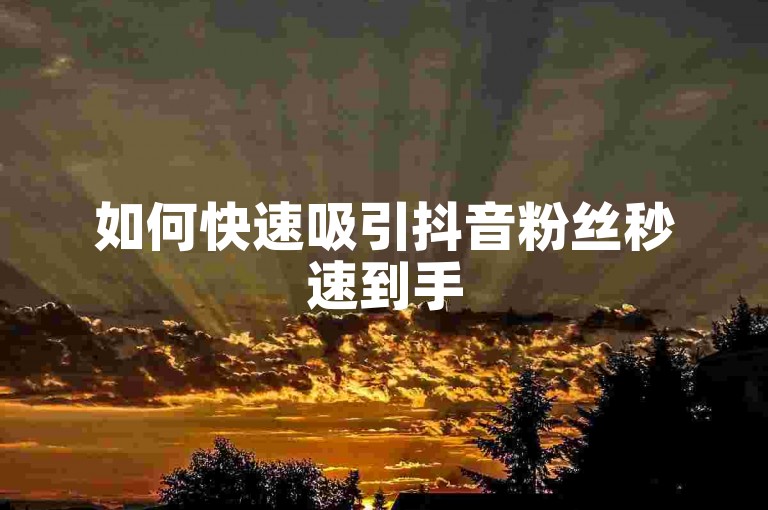 如何快速吸引抖音粉丝秒速到手