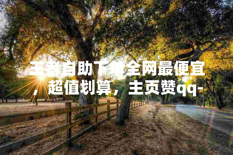 王者自助下单全网最便宜，超值划算，主页赞qq-