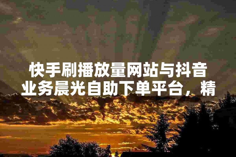 快手刷播放量网站与抖音业务晨光自助下单平台，精准流量获取的双管齐下