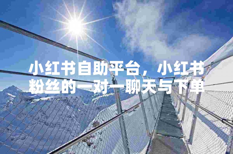 小红书自助平台，小红书粉丝的一对一聊天与下单服务