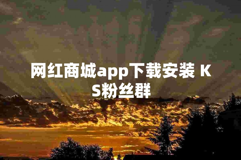 网红商城app下载安装 KS粉丝群
