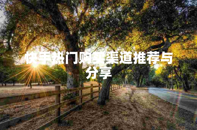 快手热门购买渠道推荐与分享