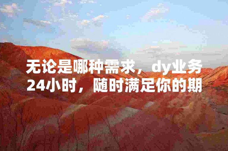 无论是哪种需求，dy业务24小时，随时满足你的期待！