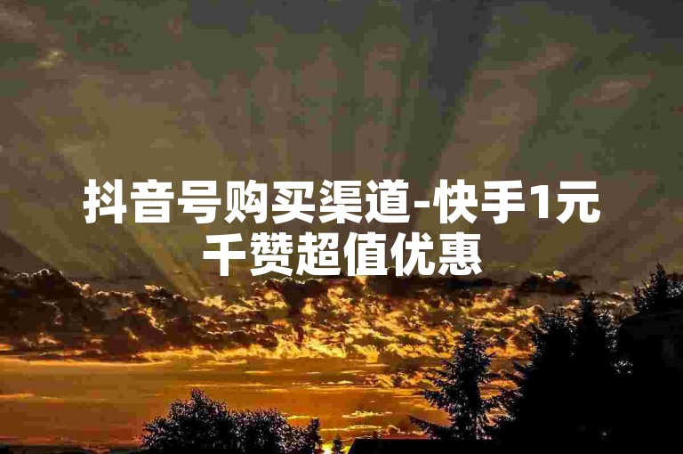 抖音号购买渠道-快手1元千赞超值优惠