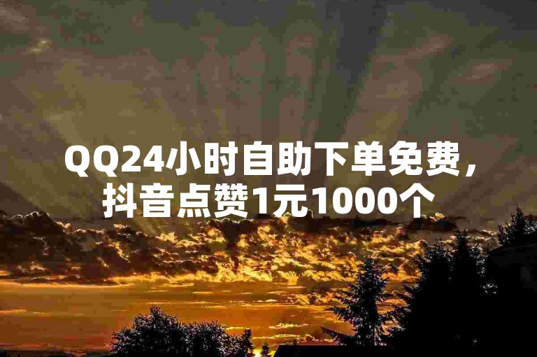QQ24小时自助下单免费，抖音点赞1元1000个