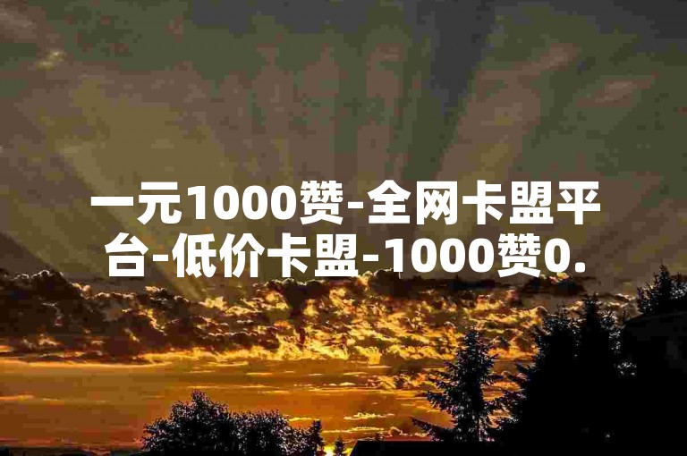 一元1000赞-全网卡盟平台-低价卡盟-1000赞0.5自助下单