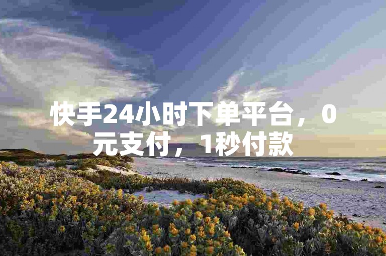 快手24小时下单平台，0元支付，1秒付款