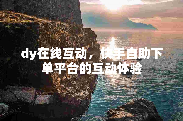 dy在线互动，快手自助下单平台的互动体验