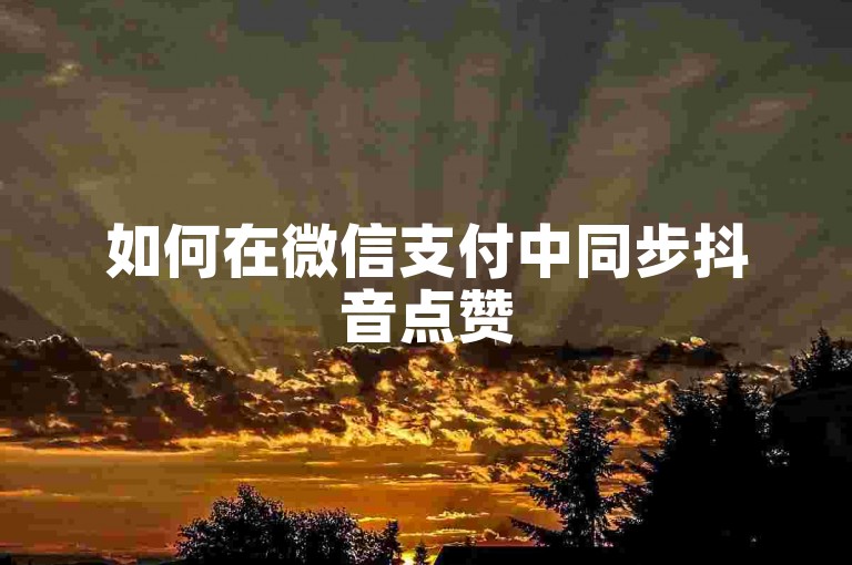 如何在微信支付中同步抖音点赞