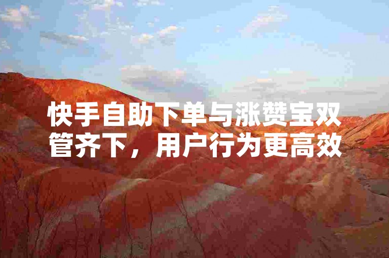 快手自助下单与涨赞宝双管齐下，用户行为更高效。