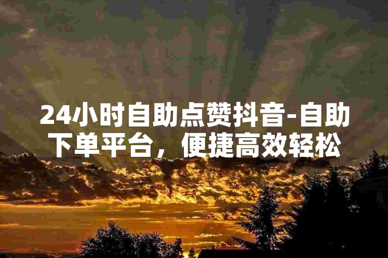 24小时自助点赞抖音-自助下单平台，便捷高效轻松享受