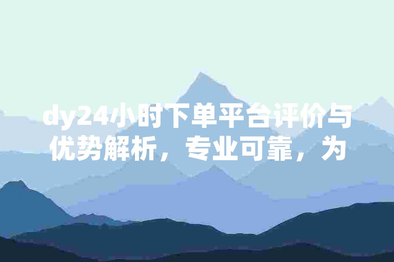 dy24小时下单平台评价与优势解析，专业可靠，为您保驾护航
