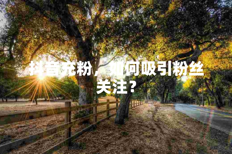 抖音充粉，如何吸引粉丝关注？