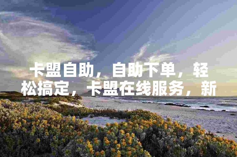 卡盟自助，自助下单，轻松搞定，卡盟在线服务，新人必备！
