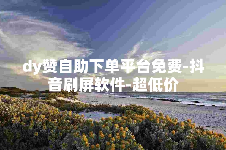 dy赞自助下单平台免费-抖音刷屏软件-超低价