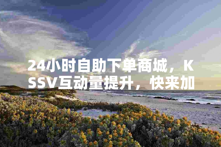 24小时自助下单商城，KSSV互动量提升，快来加入吧！