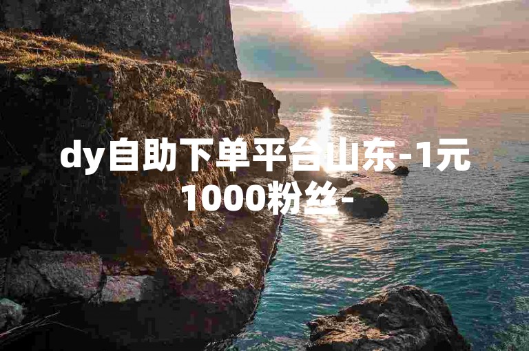 dy自助下单平台山东-1元1000粉丝-