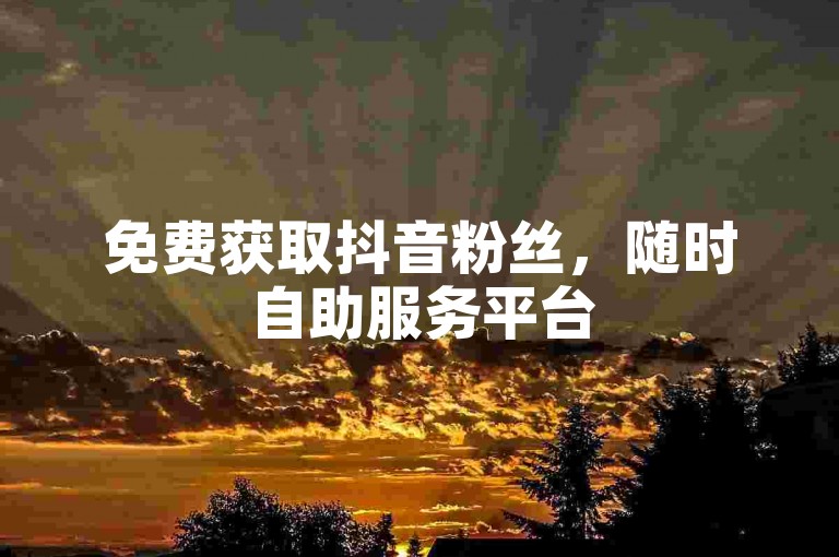 免费获取抖音粉丝，随时自助服务平台