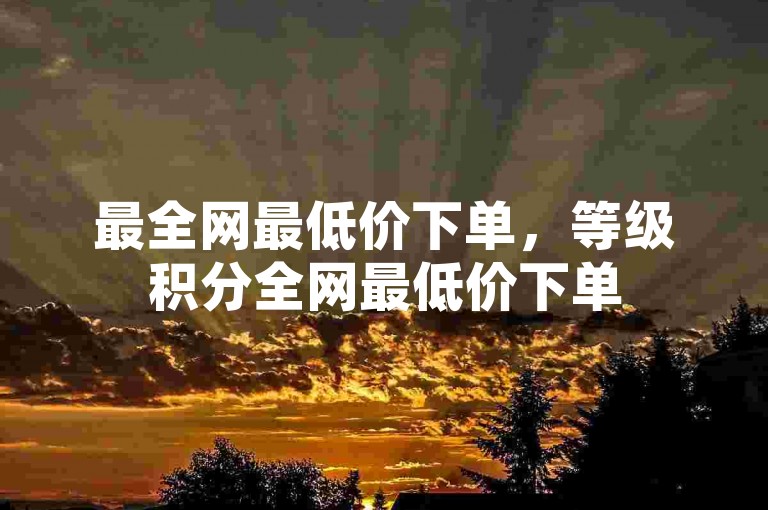 最全网最低价下单，等级积分全网最低价下单