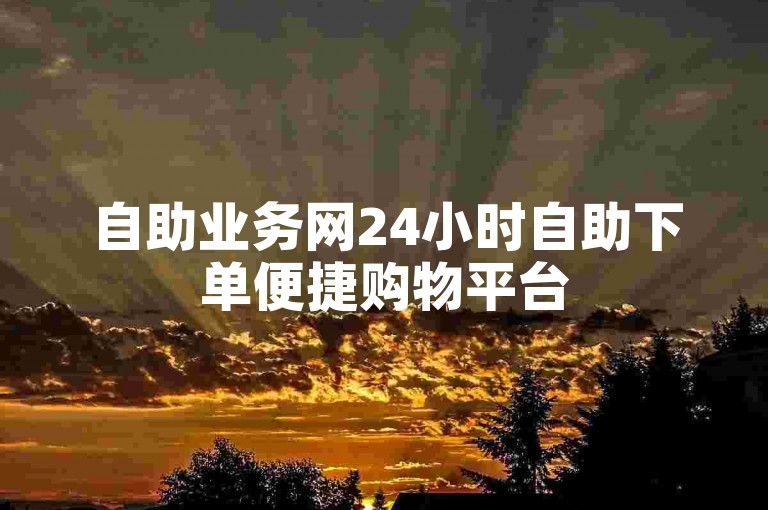 自助业务网24小时自助下单便捷购物平台